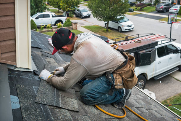 Professional Roofing technician working in New Milford, IL